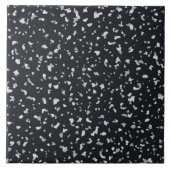 Zwart-wit Terrazzo#17 Tegeltje (Voorkant)