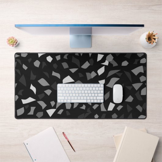 Zwart-wit Terrazzo Desk Mat (Kantoor 1)
