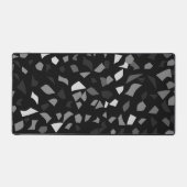 Zwart-wit Terrazzo Desk Mat (Voorkant)