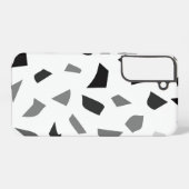 Zwart-wit terrazzo patroon samsung galaxy hoesje (Achterkant horizontaal)