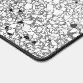Zwart-wit Terrazzo Textuur Abstract Patroon Bureaumat (Hoek)