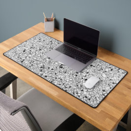 Zwart-wit Terrazzo Textuur Abstract Patroon Bureaumat