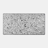 Zwart-wit Terrazzo Textuur Abstract Patroon Bureaumat (Voorkant)