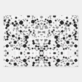 zwart wit terrazzozzoalsblad inpakpapier vel (Voorkant)