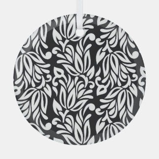 Zwart-wit textiel. glas ornament