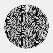 Zwart-wit textiel. glas ornament (Achterkant)