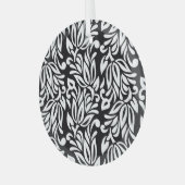 Zwart-wit textiel. glas ornament (Voorkant links)