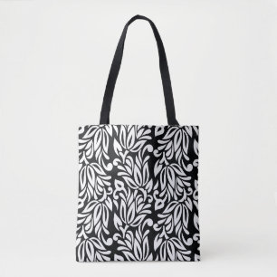 Zwart-wit textiel. tote bag