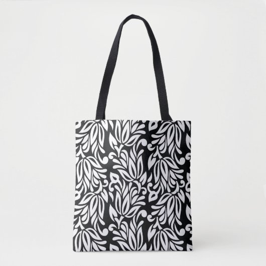 Zwart-wit textiel. tote bag (Voorkant)
