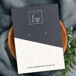 Zwart Wit Textuur Keramische Oorbel Display Logo B Visitekaartje