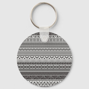 Zwart-wit textuurpatroon sleutelhanger