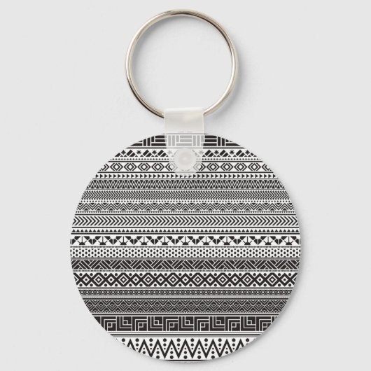 Zwart-wit textuurpatroon sleutelhanger (Voorkant)