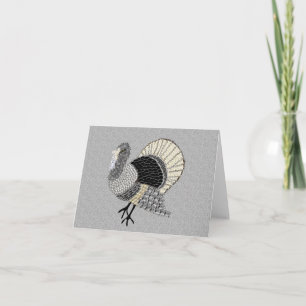 Zwart-wit  Thanksgiving Turkije Feestdagen Kaart
