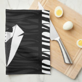 Zwart/wit Theedoek (Quarter Fold)