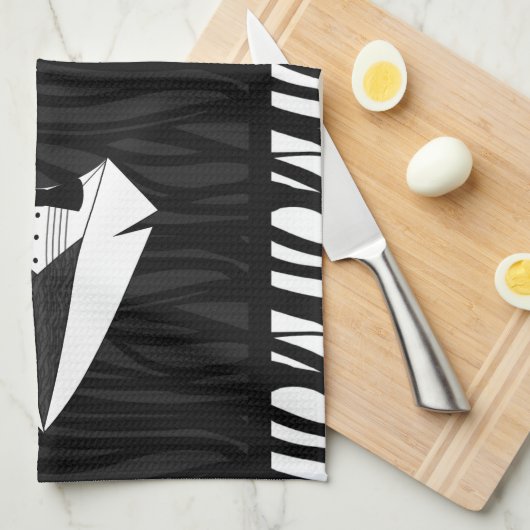 Zwart/wit Theedoek (Quarter Fold)