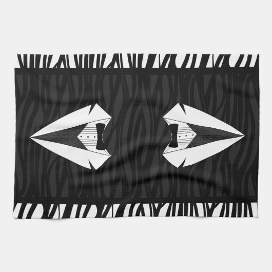 Zwart/wit Theedoek (Horizontaal)