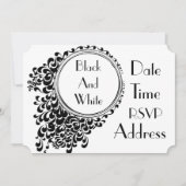 Zwart-wit themafeest kaart (Voorkant)