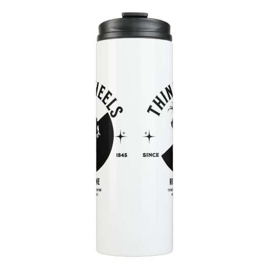 Zwart-wit thermische tuimelaar voor fietsers thermosbeker (Voorkant)