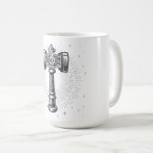 Zwart-wit Thor's Hamer Mjolnir Koffiemok (Voorkant rechts)