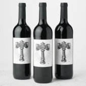 Zwart-wit Thor's Hamer Mjolnir Wijn Etiket (Flessen)