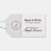 Zwart & Wit Thuisgemaakte Bad & Lichaam Cadeaulabel (Achterkant Horizontaal)