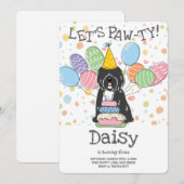 Zwart Wit Tibetaans Terriër Hond Verjaardagsfeest Kaart (Voorkant / Achterkant)