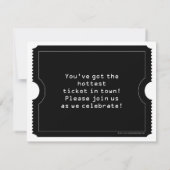 Zwart-wit ticket uitnodiging, digitale stijl kaart (Achterkant)