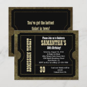 Zwart-wit Ticketuitnodiging,  Stijl Kaart (Voorkant / Achterkant)