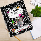 Zwart wit tiener collage school, aangepaste foto notitieboek