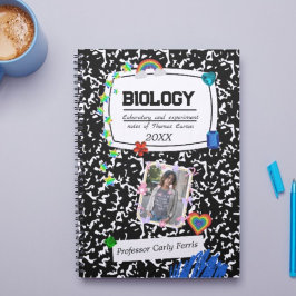 Zwart wit tiener collage school, aangepaste foto notitieboek