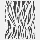 Zwart-wit Tiger Print Fleece Deken (Voorkant)