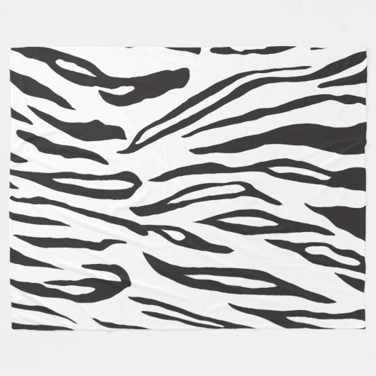 Zwart-wit Tiger Print Fleece Deken (Voorkant (Horizontaal))