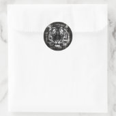 Zwart-wit Tiger  Sticker (Tas)