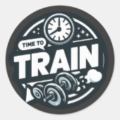 Zwart-wit Tijd om Sticker te trainen (Voorkant)