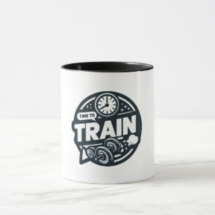 Zwart-wit Tijd om te trainen Mok