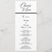 Zwart-wit tijdloos modern script programmakaart (Voorkant)