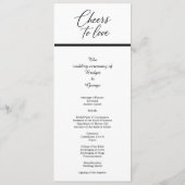 Zwart-wit tijdloos modern script programmakaart (Achterkant)