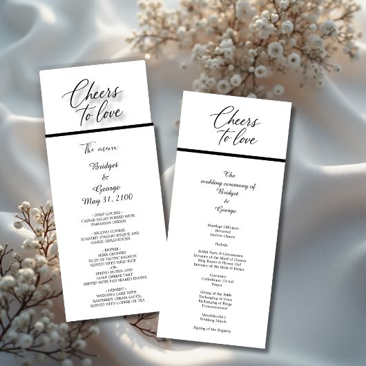 Zwart-wit tijdloos modern script programmakaart