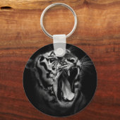 Zwart & Wit Tijger Inspirerend Sleutelhanger (Voorkant)