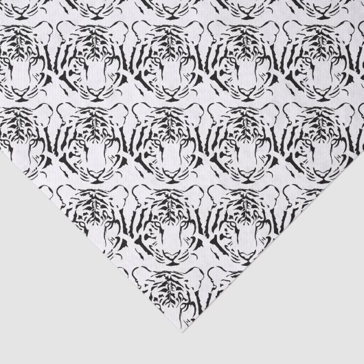 Zwart-wit Tijger Silhouet Weefselpapier Tissuepapier (Detail)