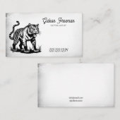  zwart & wit tijger Tattoo artiest Visitekaartje (Voorkant / Achterkant)