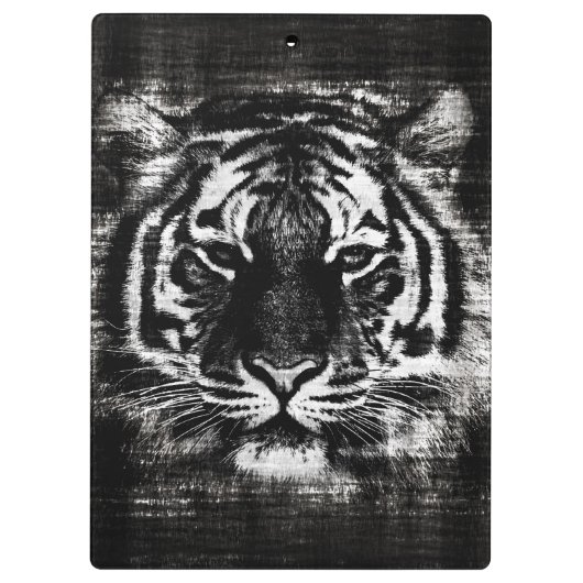 Zwart-wit tijgergezicht #2 klembord (Achterkant)