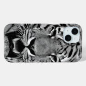 Zwart-wit tijgergezicht Case-Mate iPhone case (Achterkant (horizontaal))