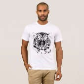 Zwart-wit tijgergezicht t-shirt (Voorkant volledig)