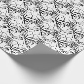 Zwart-wit tijgerinpakpapier cadeaupapier (Hoek)