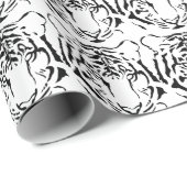 Zwart-wit tijgerinpakpapier cadeaupapier (Rol Hoek)
