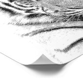 Zwart-wit tijgerportret poster (Hoek)