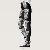 Zwart-wit Tiki masker Leggings (Links)