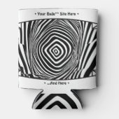 Zwart-wit Time-Warp Style Illusion Blikjeskoeler (Voorkant)