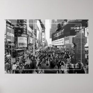 Zwart-wit Times Square Poster